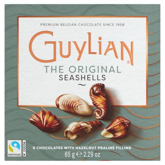 Guylian Fairtrade The Original Seashells 6 Chocolates with Hazelnut Praliné Filling 65g