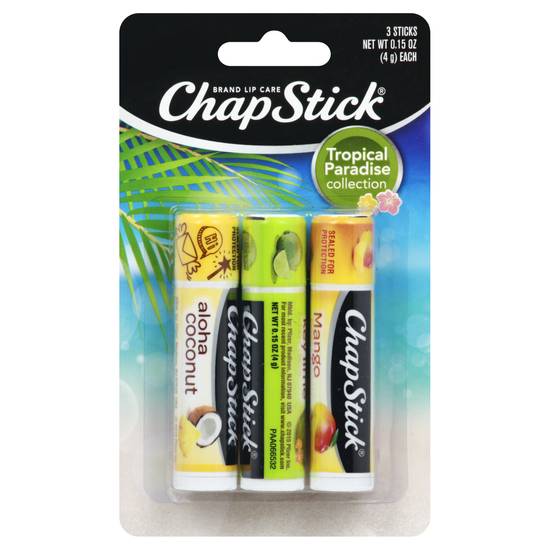 Chapstick Tropical Paradise Lip Balm (3 sticks)