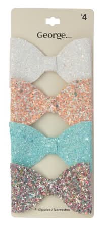 4 Piece Glitter Bows