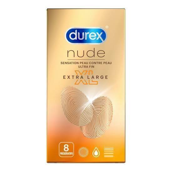 Durex préservatifs nude xl peau contre peau x8