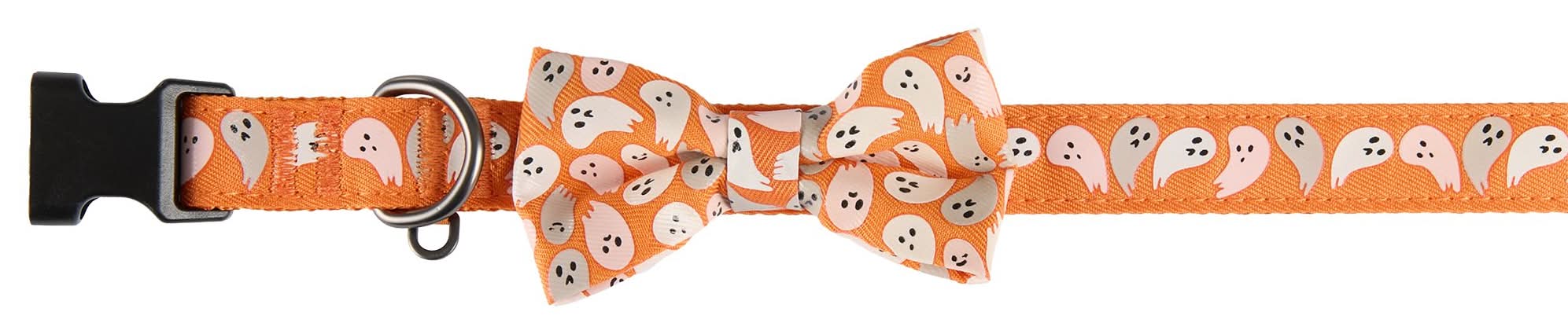 Thrills & Chills™ Halloween Ghost Dog Collar (Color: Orange, Size: Medium)