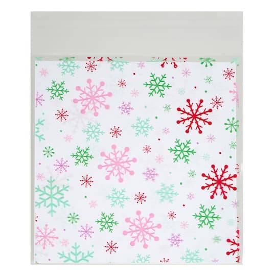 Celebrate It Snowflake Self-Seal Treat Bags, 5.5" x 6.6" (50 ct)