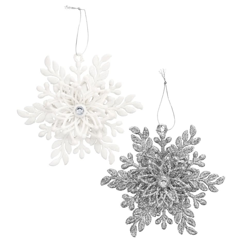 Christmas House Glittery Snowflake Ornament, 1 ct.