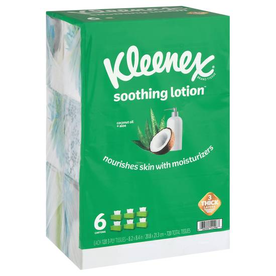 Kleenex Soothing Lotion Facial Tissues (6 x 120 ct)