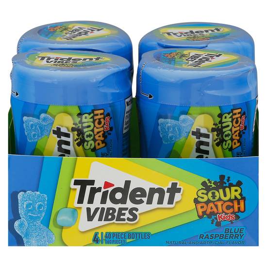 Trident Vibes Sour Patch Kids Blue Raspberry Sugar Free Gum (40 ct)
