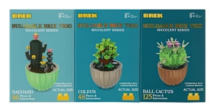 Succulent Buildable Brix Trio 3-Pack Succulent