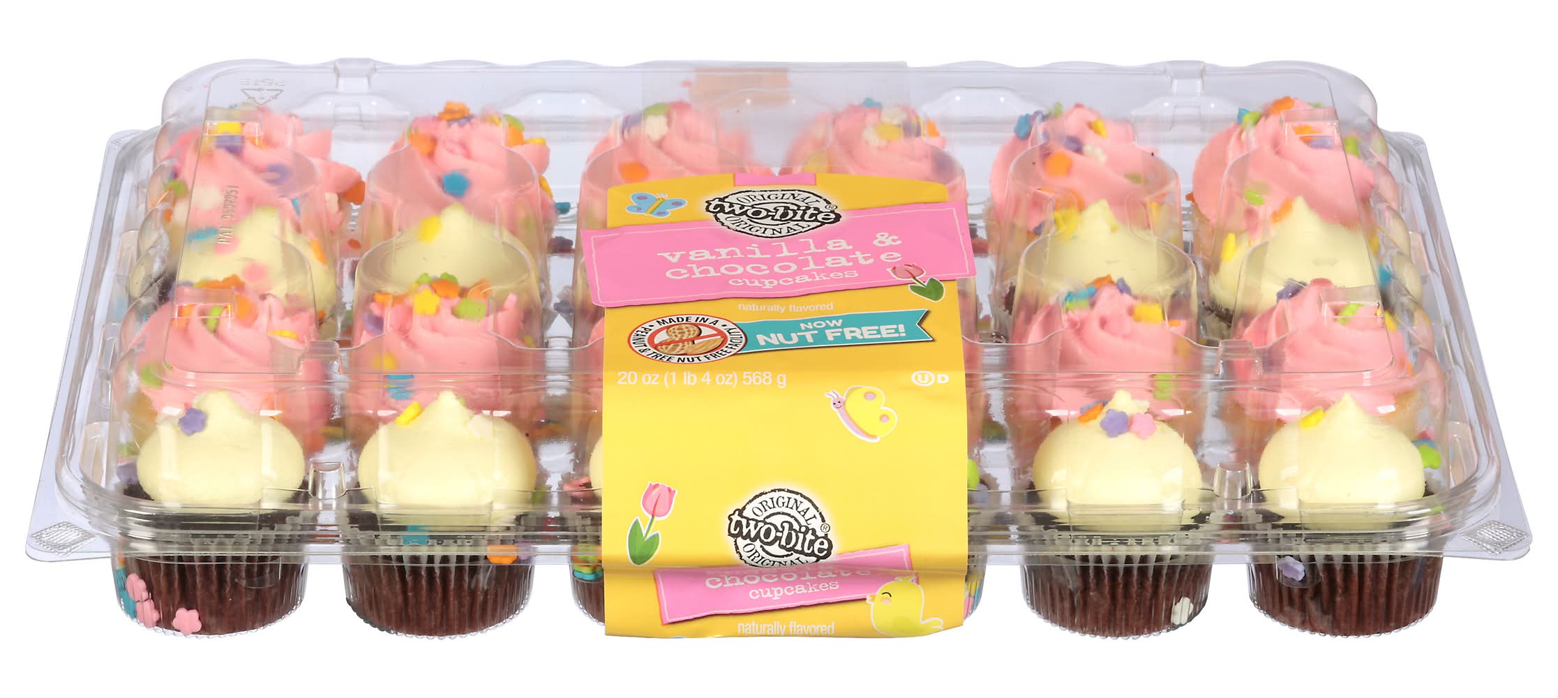 Two-Bite Vanilla & Chocolate Spring Cupcakes (20 oz)