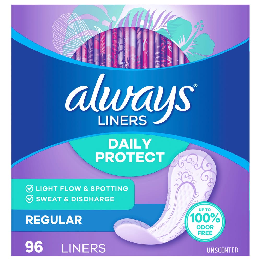 Always Radiant Daily Protect Regular Panty Liner (96 ct)