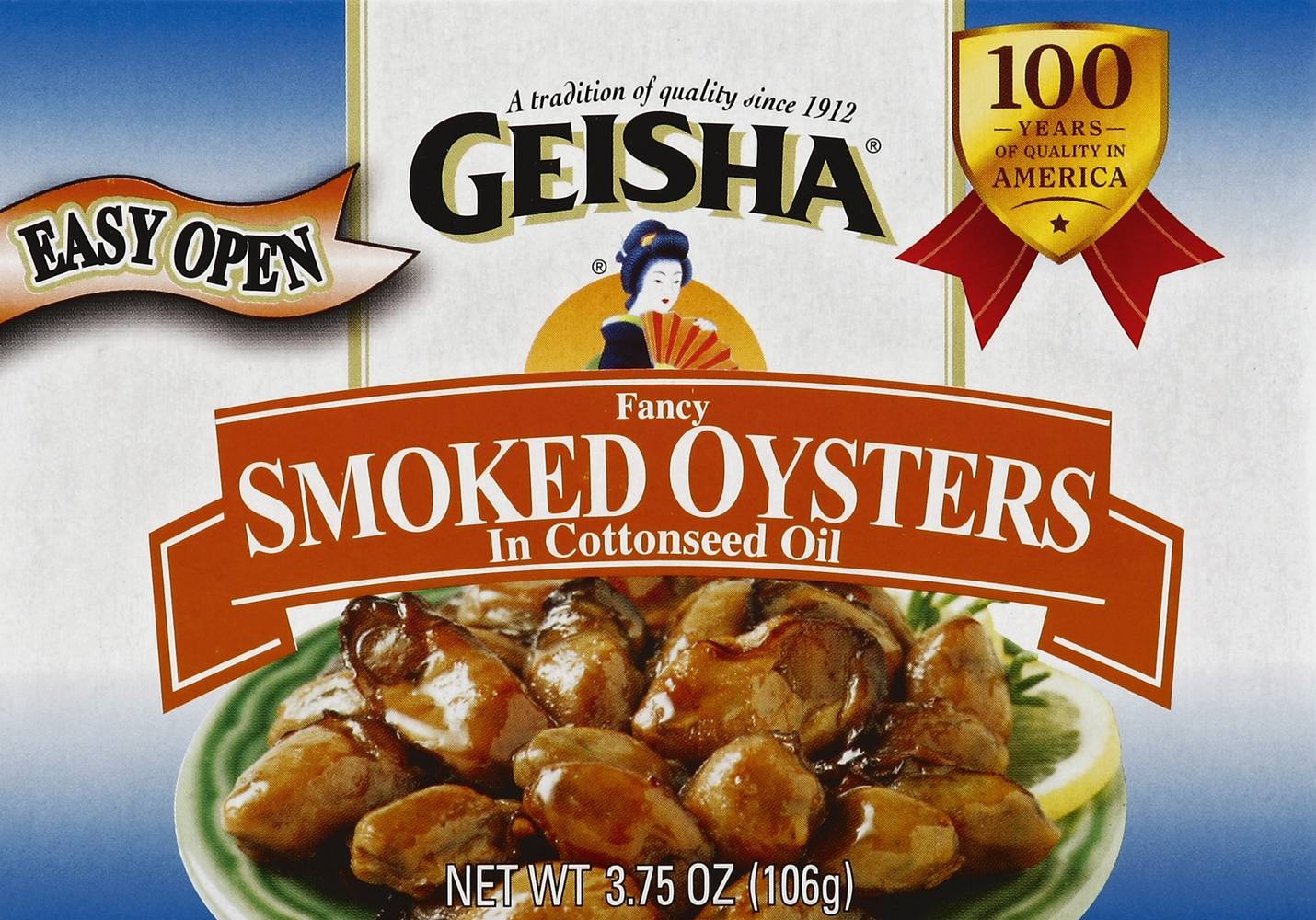 Geisha Smoked Oysters in Cottonseed Oil (3.8 oz)