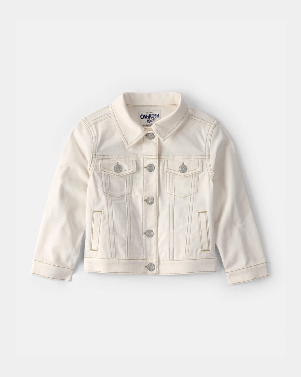 Toddler Girl Twill Jacket - Ivory - 4T
