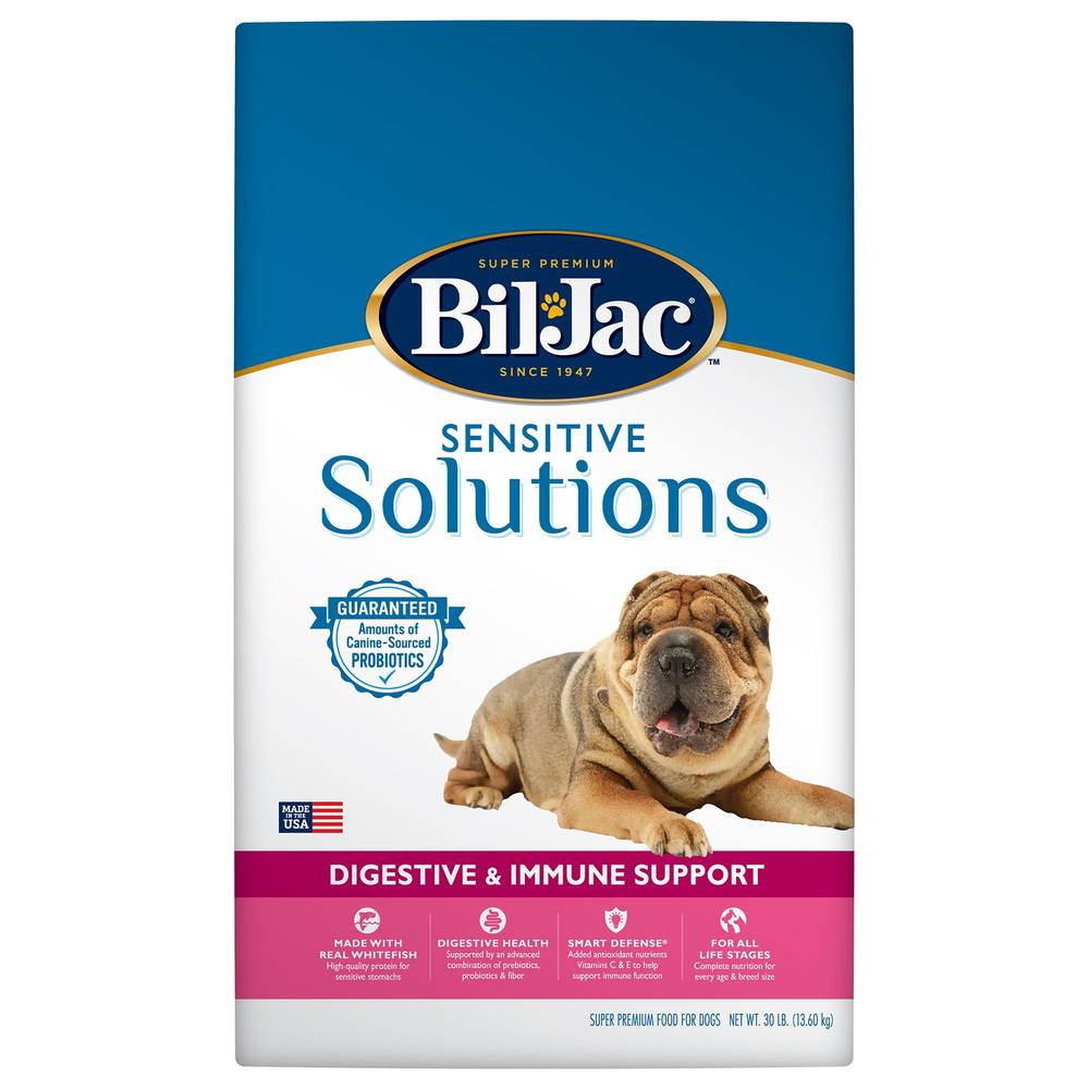 Bil-Jac Sensitive Solutions All Life Stage Dry Dog Food - Digestive & Immune Support (Flavor: Whitefish, Size: 30 Lb)