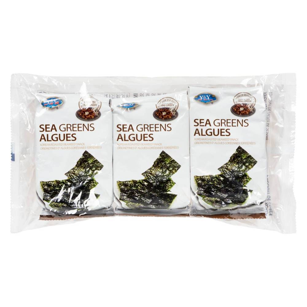 Y&Y Brand Sea Greens Korean BBQ Korean Roasted Seaweed Snack (Dept grams)