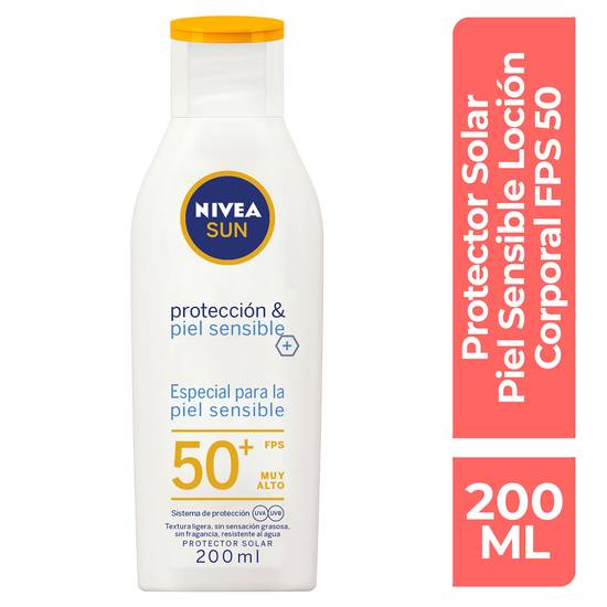 Nivea sun protector solar piel sensible fps 50+ (botella 200 ml)