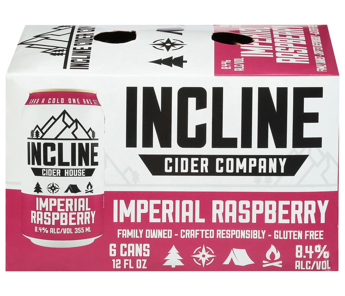 Incline Cider Company Hard Cider, Imperial Raspberry (6 x 12 fl oz)