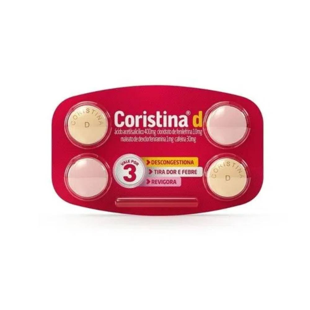 Cosmed coristina d pro 400mg + 4mg + 4mg (4 comprimidos)