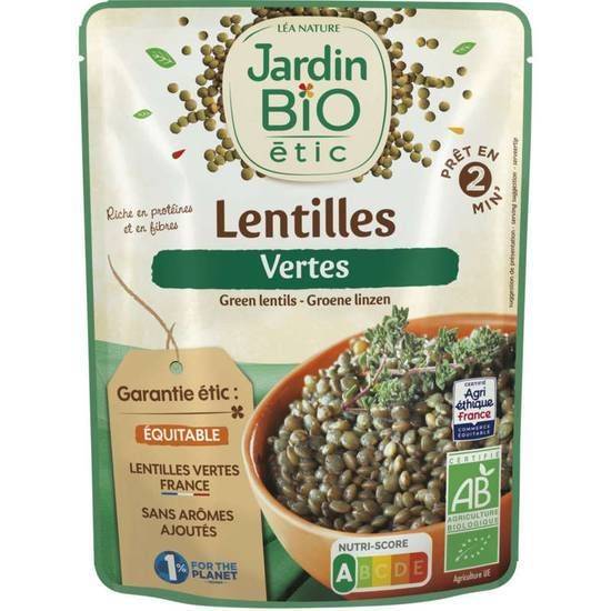 Platcuisiné saveurs du terroir lentilles vertesdoypackbiologique Jardin Bio 250 g
