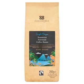 Co-op Irresistible Sumatran Fairtrade Coffee Beans (200g)