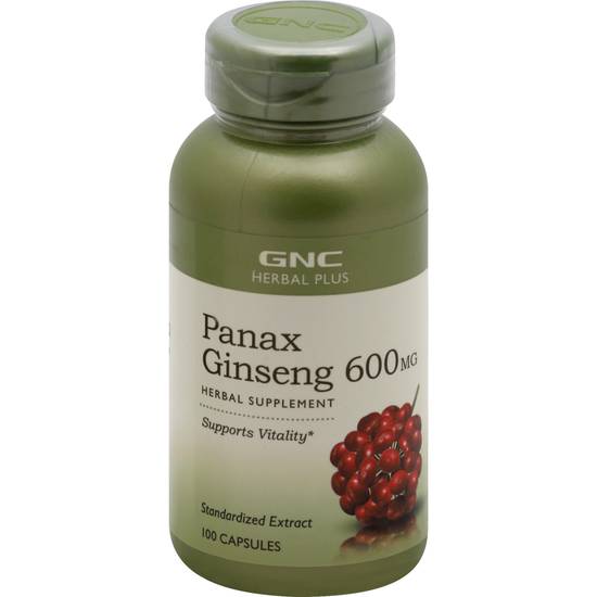 Gnc Panax Ginseng 600 mg Herbal Supplement (100 ct)