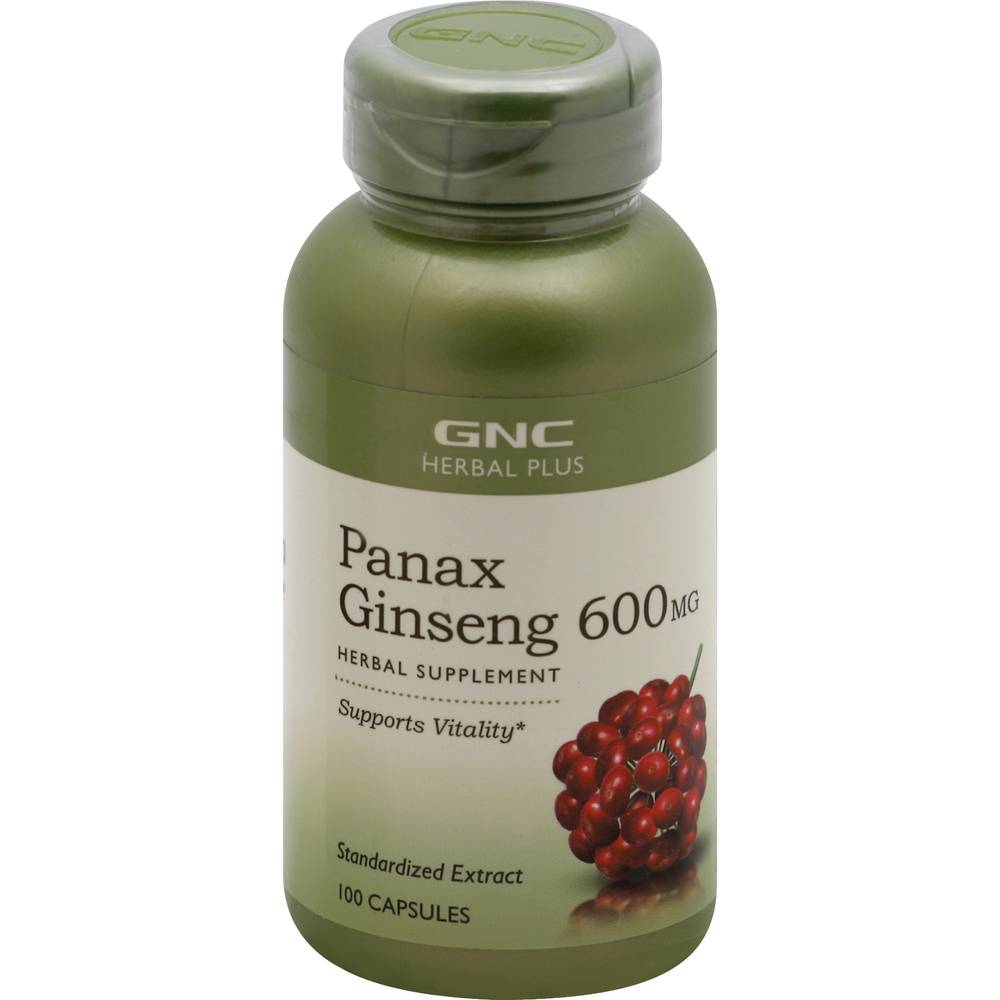 GNC Panax Ginseng 600 mg Herbal Supplement (100 x 0.05 oz)