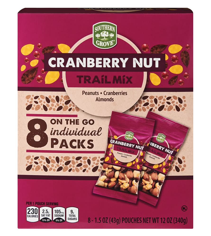 Southern Grove On the Go Trial Mix, Cranberry Nut (8 x 1.5 oz)
