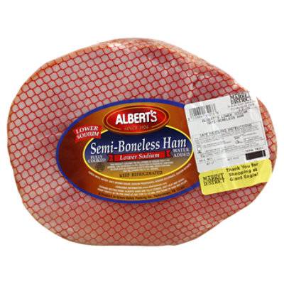 Alberts Fully Cooked Low Sodium Semi Boneless Ham - 1 Lb