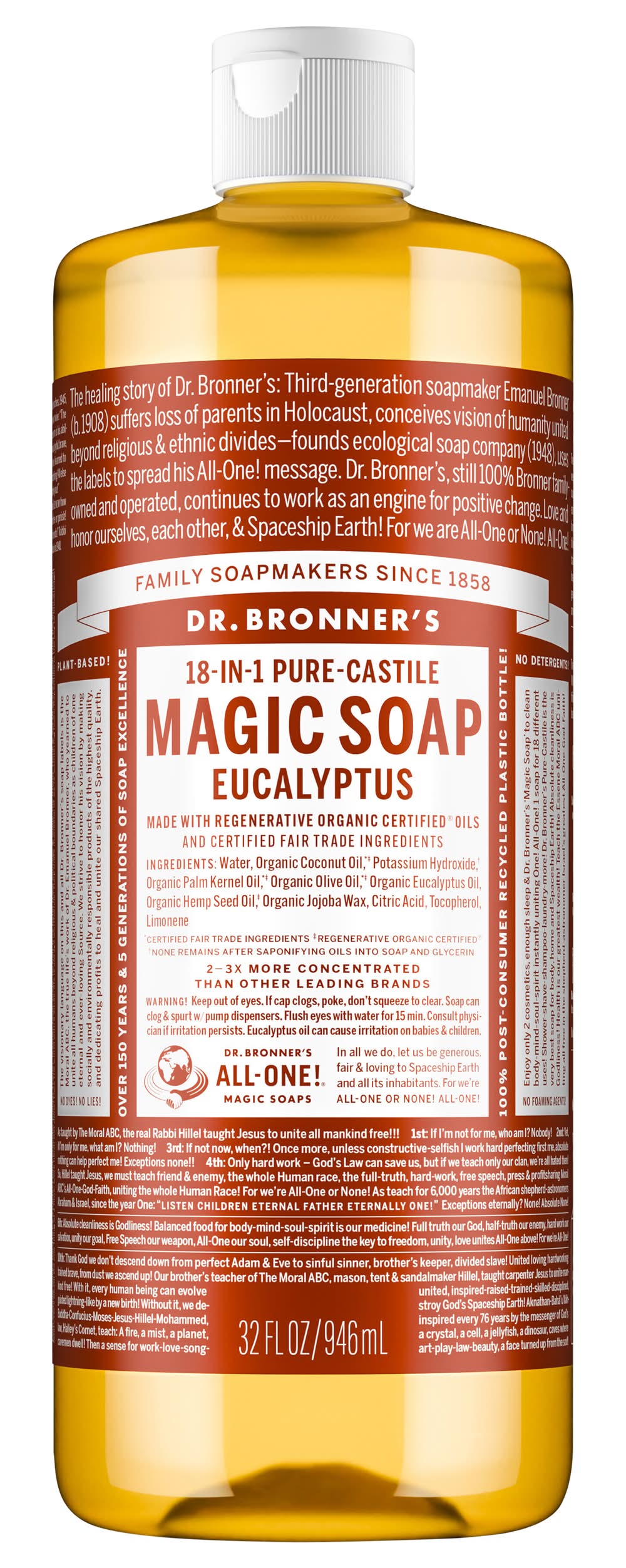 Dr. Bronner's 18-In-1 Hemp Eucalyptus Pure-Castile Soap (32 fl oz)