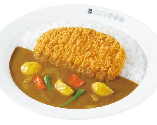 ロースカツカレー+ハーフやさい Pork cutlet curry with vegetables (half)