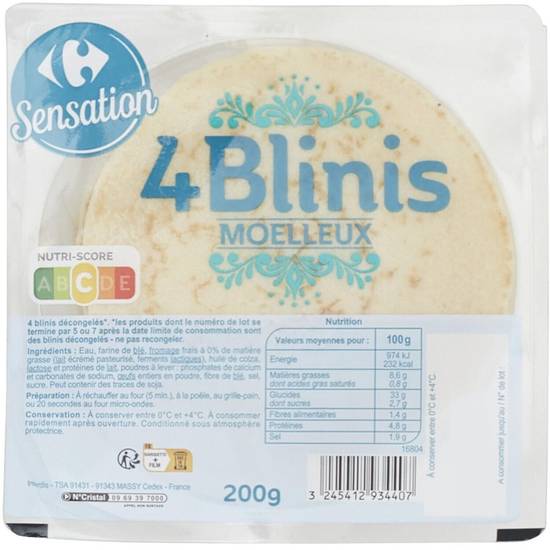 Carrefour Sensation - Blinis (4 pièces)