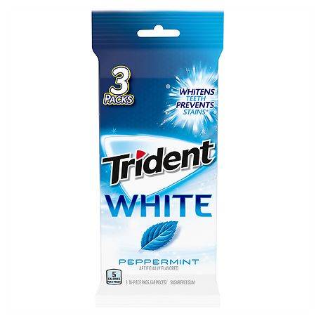 Trident White Sugar Free Gum Peppermint - 48.0 ea