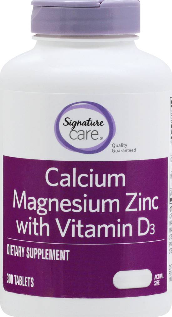 Signature Care Calcium Magnesium Zinc With Vitamin D3 (300 ct)