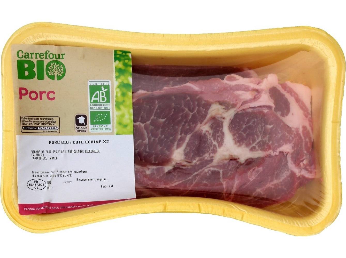 Carrefour Bio - Côtes de porc échine (2)