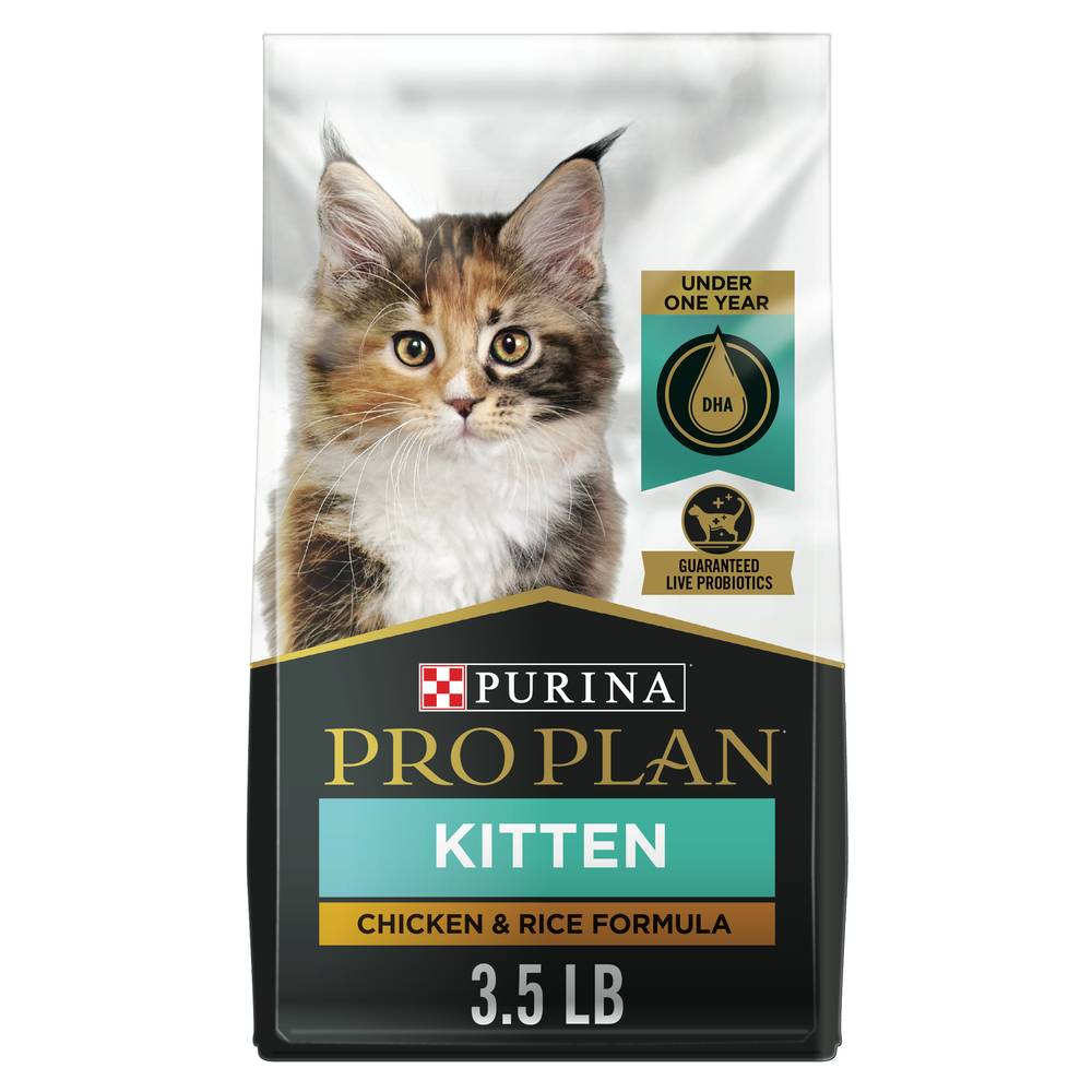 Pro Plan Purina With Probiotics High Protein Dry Kitten Food Chicken & Rice Formula (3.5 lbs)