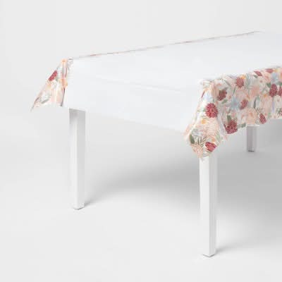 Spritz Rose Gold Floral Border Printed Table Cover