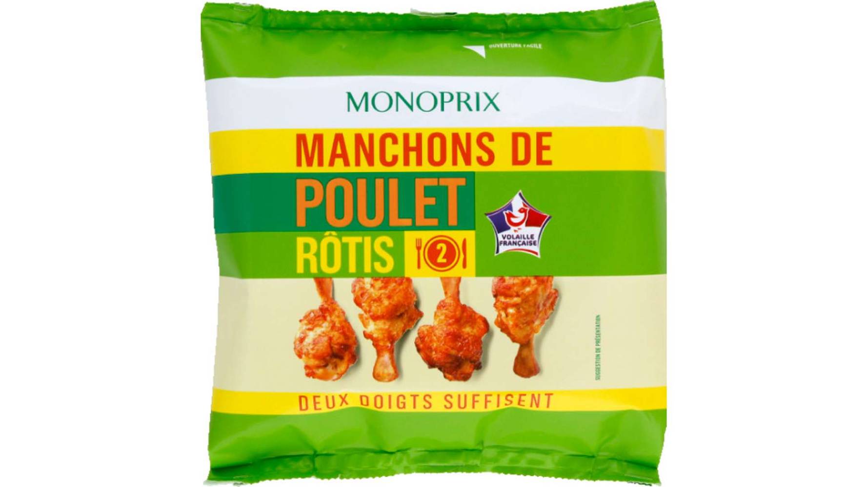 Monoprix Manchons de poulet nature Le sachet de 250 g