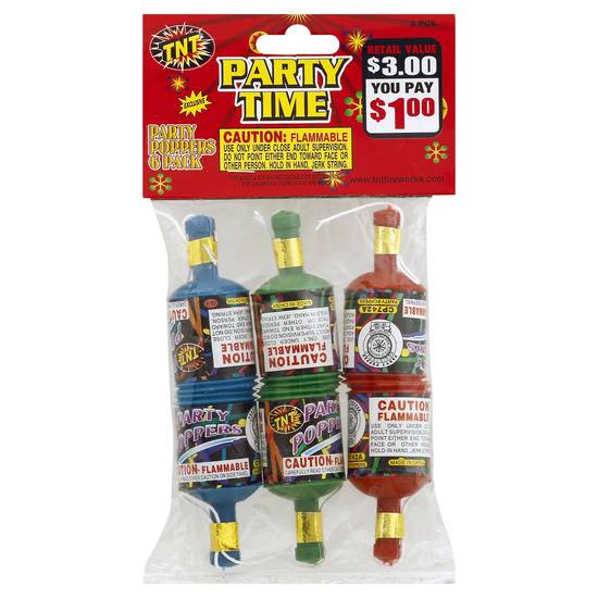 Tnt Party Poppers (6 ct)