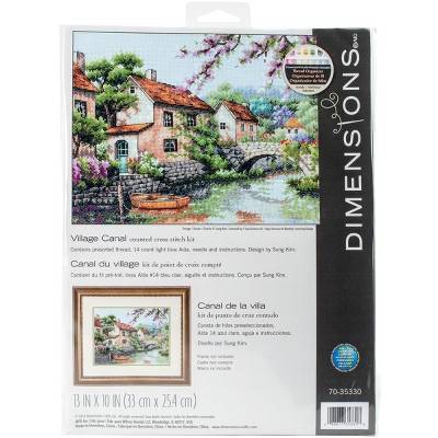 Dimensions Counted Cross Stitch Kit 13"X10"-Village Canal (14 Count)