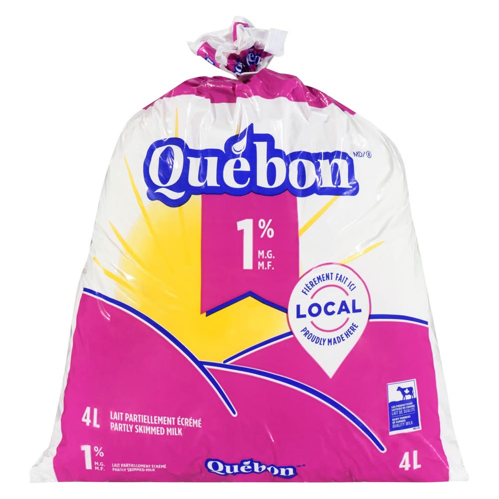 Québon lait partiellement écrémé 1% m.g. - partly skimmed milk 1% m.f. (4 l)
