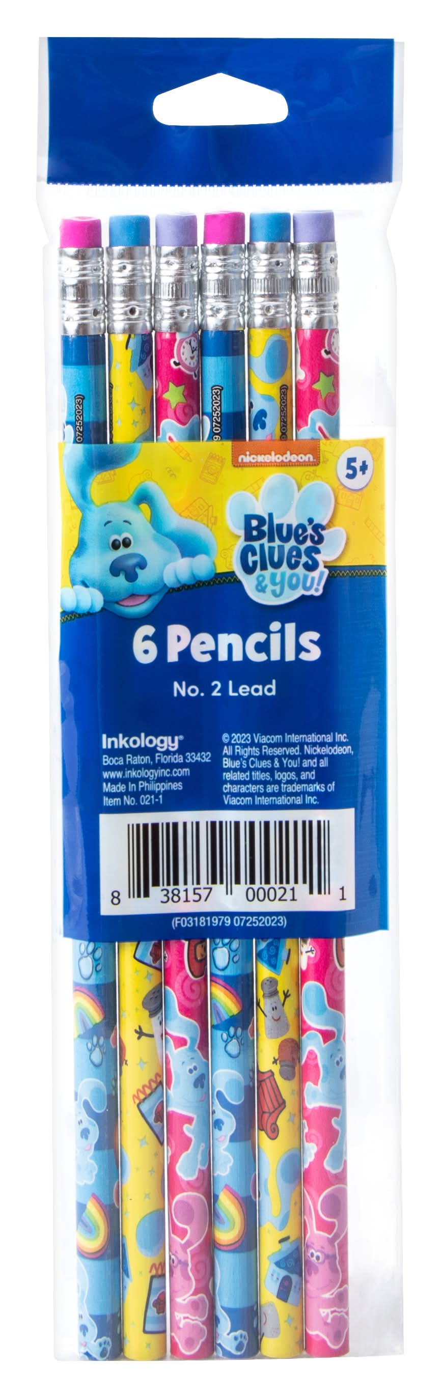 Branded Character No. 2 Lead Pencils 6-Count Blues Clues & You