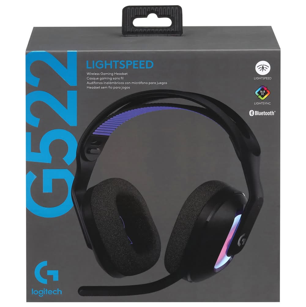 Logitech G522 Lightspeed Wireless Gaming Headset, Black