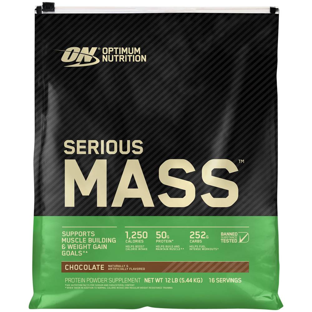 Serious Mass – High-Protein Weight Gain Powder – Chocolate – 12 Lbs./16 Servings