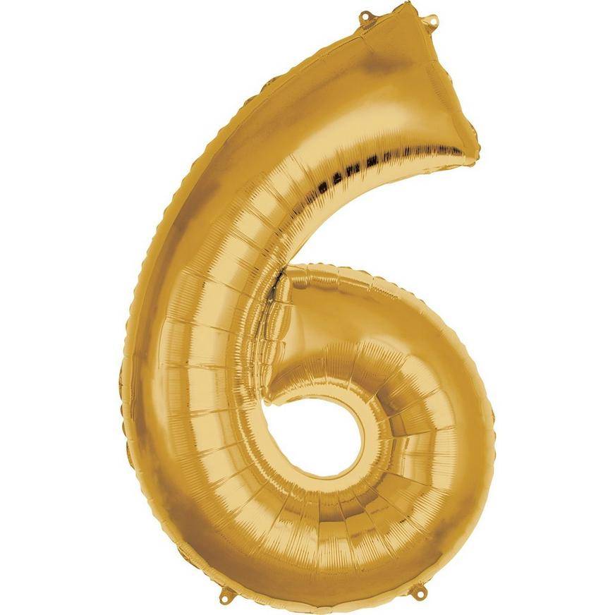Uninflated 50in Gold Number Balloon (6)