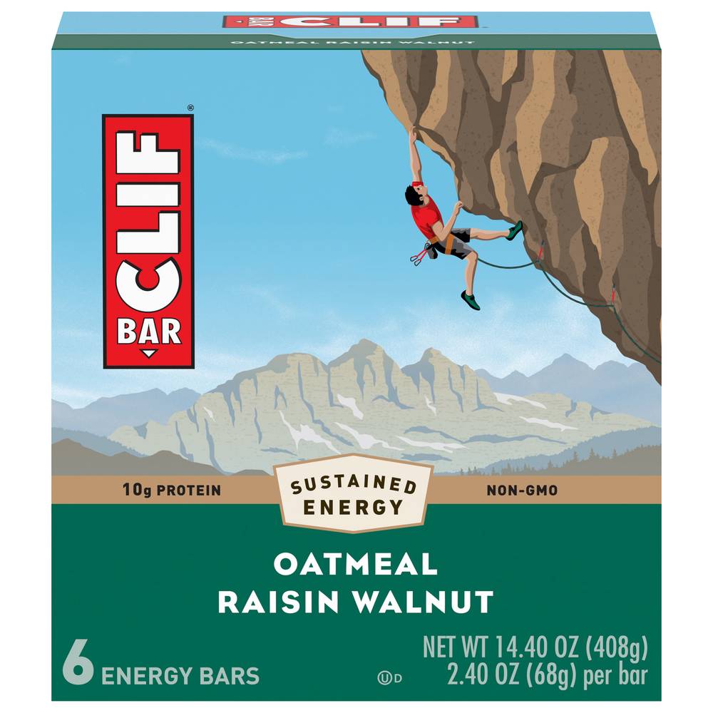 Clif Bar Organic Oats & Raisins Walnut Flavor Energy Bars (6 ct )