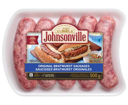Johnsonville Pure Pork Original Bratwurst Sausages (500 g, 5 ct)