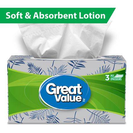 Great Value Facial 3 Ply Tissue Papers (120 units)