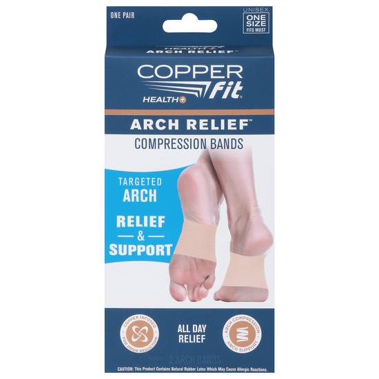 Copper Fit Health+ One Size Unisex Arch Relief Compression Bands