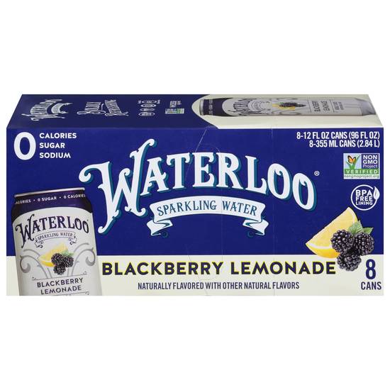Waterloo Blackberry Lemonade Sparkling Water Cans(8 Ct, 12 fl Oz)