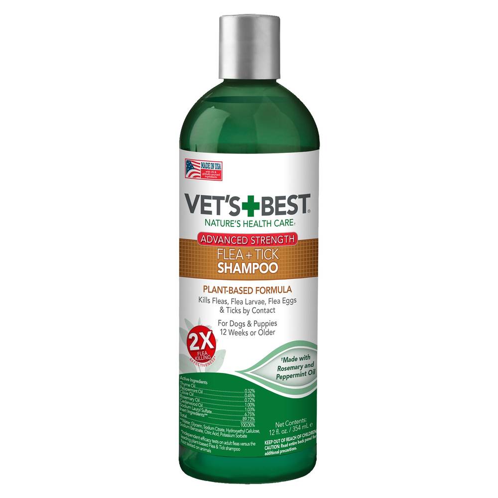 Vet's Best Dog Flea Tick Advanced Strength Shampoo (12 fl oz)