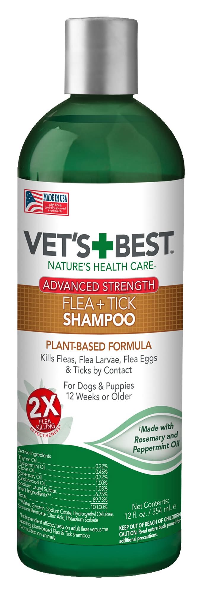Vet's Best® Dog Flea + Tick Advanced Strength Shampoo (Size: 12 Fl Oz)