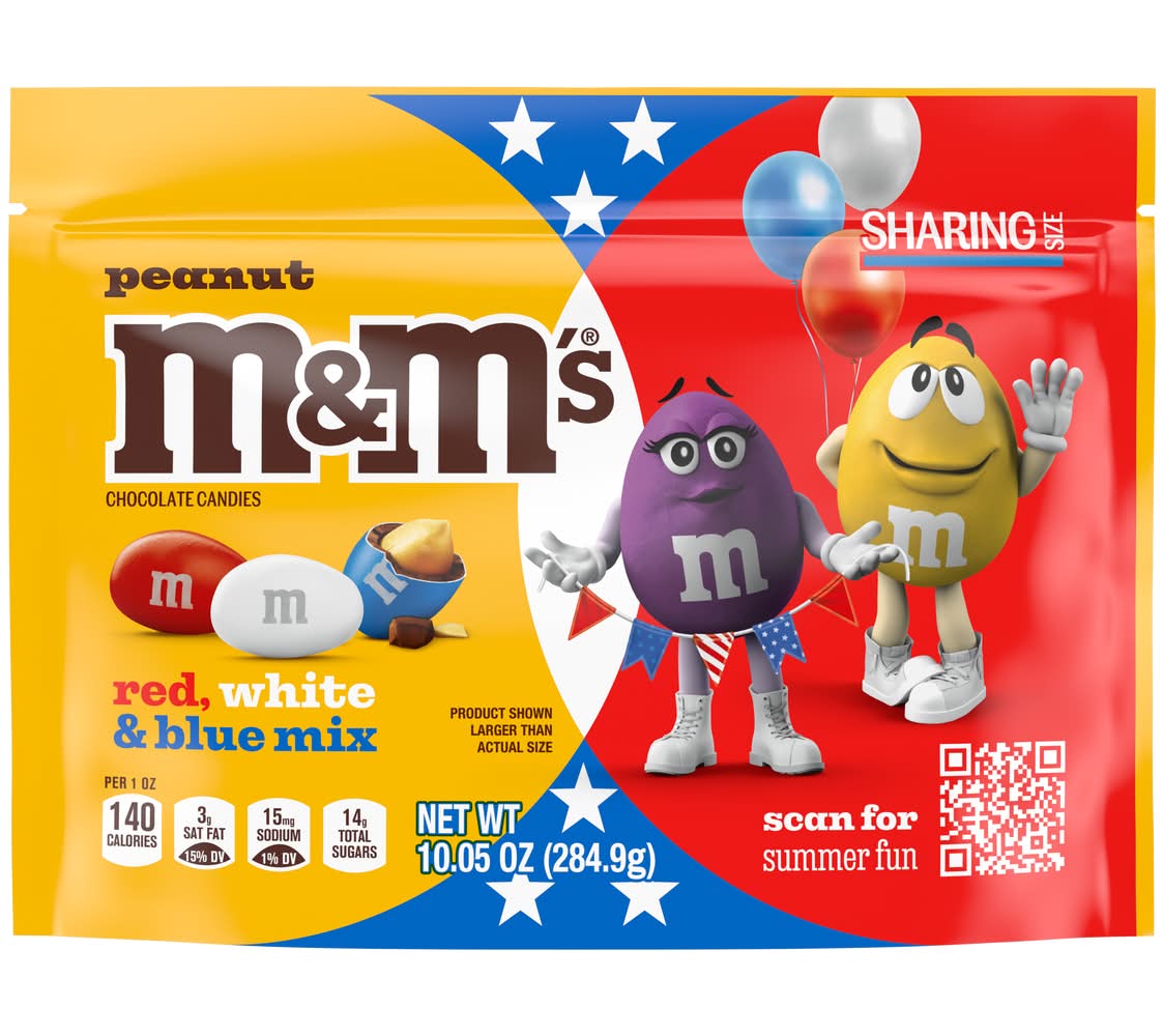 M&M's Red White & Blue Mix Peanut Chocolate Candies (10.05 oz)