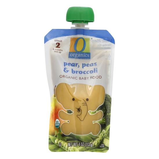 O Organics Organic Pears Peas & Broccoli Baby Food Stage 2 (4 oz)